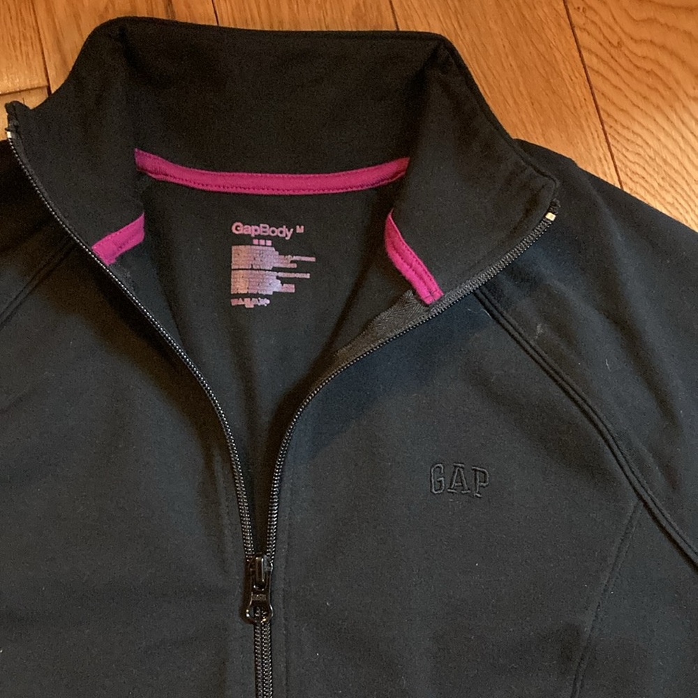 GapBody black zip front knit jacket - Picture 3 of 5